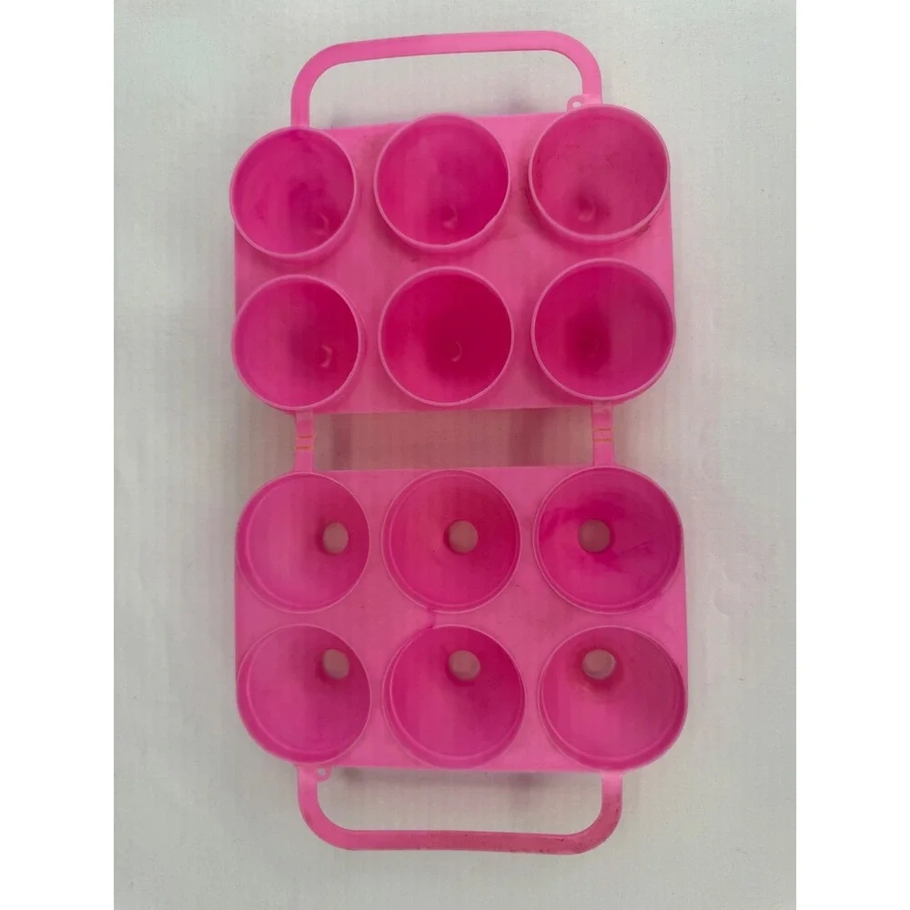 Vintage Jell-O Jiggler Egg Molds Set of 2 Pink and Purple Plastic 6 Cavity Trays